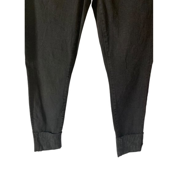 LOFT Made And Loved Black Denim High-Rise Waist Animal Print Cuff Skinny Jeans 8 - Picture 4 of 7